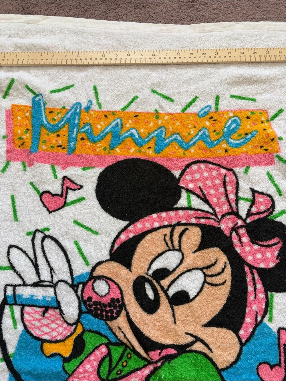 Disney Minnie Mouse White Printed Beach Towel